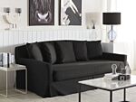 Sofa Slipcover Black Polyester Fabric For 3 Seater Couch Rectangular Cover Beliani