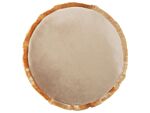 Seat Cushions Beige Velvet Cover 40 Cm Round Decorative Pillow Seat Pad Living Room Decor Beliani