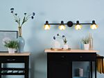 Wall Track Light Black Metal 4-light Lamp Swing Arm Cone Shade Beliani