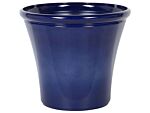 Plant Pot Planter Solid Navy Blue Fibre Clay High Gloss Outdoor Resistances 55 X 49 Cm All-weather Beliani