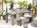 Garden Dining Table Grey Concrete 180 X 90 Cm 6 Seater Water Resistant Beliani