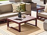 Garden Coffee Table Mahogany Brown Acacia Wood 90 X 75 Cm Outdoor Modern Design Patio Balcony Beliani