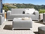 Garden Sofa Light Grey Fabric Upholstery White Aluminium Legs Indoor Outdoor Furniture Weather Resistant Outdoor Beliani