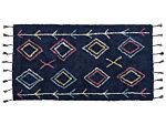 Area Rug Black Cotton 80 X 150 Cm Rectangular Hand Tufted Beliani