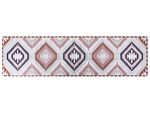 Runner Rug Multicolour Cotton 80 X 300 Cm Hallway Kitchen Runner Geometric Pattern Long Carpet Beliani