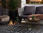 Outdoor Indoor Area Rug Black And White Pp 90 X 180 Cm Trellis Pattern Beliani