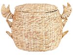 Wicker Basket Natural Water Hyacinth Woven With Crab Nippers Lid Toy Hamper Child's Room Accessory Beliani