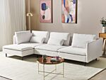 Modular Right Corner Sofa Beige Fabric 3 Seater Sectional Sofa Modern Design Living Room Beliani