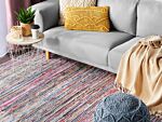 Area Rag Rug Multicolour Stripes Cotton 140 X 200 Cm Rectangular Hand Woven Beliani