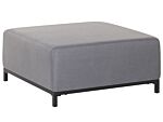 Ottoman Grey Fabric Upholstery Black Aluminium Legs Metal Frame Outdoor And Indoor Water Resistant Beliani