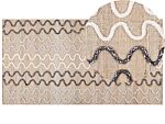 Area Rug Carpet Beige Jute Geometric Pattern 80 X 150 Cm Rustic Boho Beliani