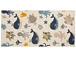 Kids Area Rug Multicolour 80 X 150 Cm Cotton Animal Pattern Handwoven Floor Playmat Beliani