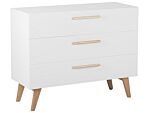 Chest Of Drawers White 3 Drawers Matte Finish Scandinavian Beliani