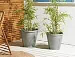 Plant Pot Grey Fibre Clay 41⌀ 37 Cm Outdoor Indoor All Weather Beliani
