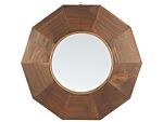 Wall Hanging Mirror Home Décor Poplar Wood Picture Frame Rustic Modern Design Living Room Furniture Bedroom Beliani