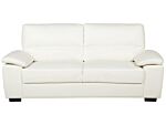 Sofa Cream 3 Seater Faux Leather Living Room Beliani