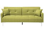 Sofa Bed Green 3 Seater Buttoned Seat Click Clack Beliani