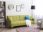 Sofa Bed Green 3 Seater Buttoned Seat Click Clack Beliani