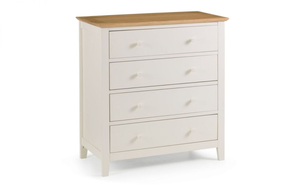 Salerno Shaker Ivory/oak 4 Drawer Chest