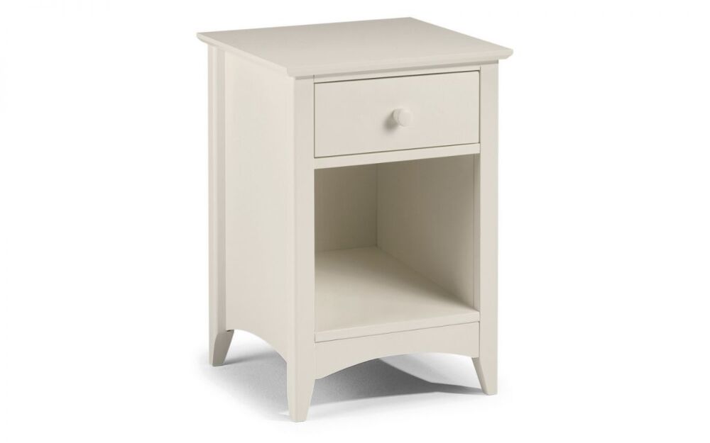 Cameo 1 Drawer Bedside - Stone White