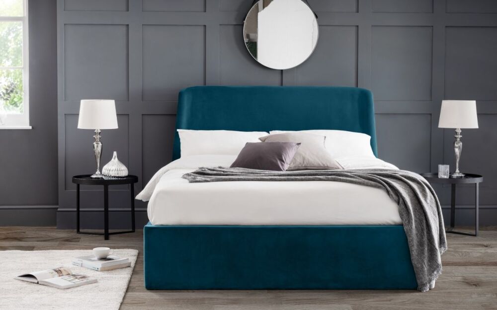 Frida Storage Ottoman Bed 135cm - Teal