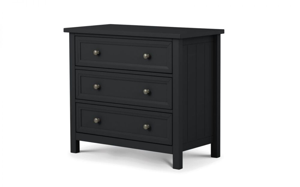 Maine 3 Drawer Wide Chest - Anthracite