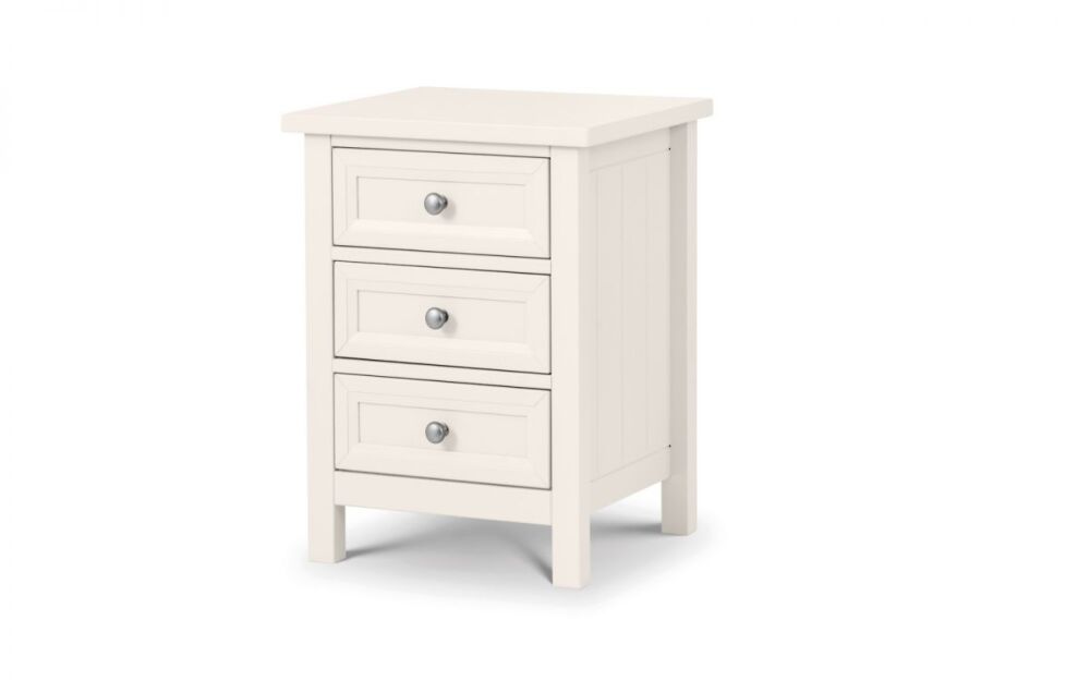 Maine 3 Drawer Bedside - Surf White