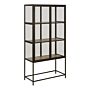 Seaford 2 Glass Door Display Cabinet In Black & Oak