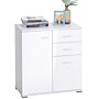 Homcom High Gloss Side Cabinet, Size 71x35x76 Cm-white