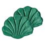 Set Of 2 Seashell Scatter Cushions Emerald Green Velvet Scallop Shape Throw Pillow Decoration Marine Theme Textiles