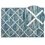 Area Rug Blue 140 X 200 Cm Wool Geometric Pattern