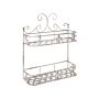 Bathroom Wall Shelf White Metal 52 X 42 Cm Distressed Effect Floating Single Shelf Vintage Style