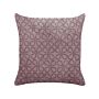 Decorative Cushion Pink Velvet And Cotton 45 X 45 Cm Geometric Pattern Block Printed