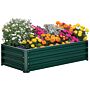 Outsunny Raised Beds, Galvanized Outdoor Planters, For Herbs And Vegetables, Green