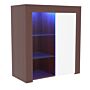 Azura 1 Door Led Sideboard, Walnut & White