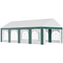 Outsunny 8 X 4m Garden Gazebo With Sides, Galvanised Marquee Party Tent With Eight Windows And Double Doors