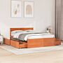 Vidaxl Bed Frame Without Mattress Wax Brown 120x190 Cm Small Double Solid Wood Pine