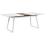 Dining Table White With Dark Wood 160 X 90 Cm Extendable Extending Kitchen 8 People