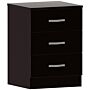 Riano 3 Drawer Bedside Chest, Black