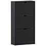 Vida Designs 3 Drawer Shoe Cabinet, Black (fsc 100%)