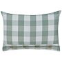 Scatter Cushion Mint Green Fabric 40 X 60 Cm Checked Pattern Cottage Style Textile