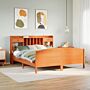 Vidaxl Bookcase Bed Without Mattress Wax Brown 180x200 Cm Super King Solid Wood Pine