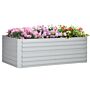 Outsunny Raised Beds, Galvanised Steel Outdoor Planters With Multi-reinforced Rods, 180 X 90 X 59 Cm, Grey