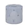 Round Tufted Light Grey Ottoman Pouffe Quilted Footstool Chesterfield