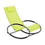 Rocking Sun Lounger Lime Green Steel Runners Garden Rocking Chair With Head Cushion