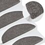 Vidaxl Stair Mats Self-adhesive 15 Pcs 56x17x3 Cm Grey