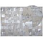 Rug Beige And Silver Cowhide Leather 230 X 160 Cm Handcrafted Low Pile