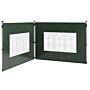 Outsunny Gazebo Side Panels, Sides Replacement With Window For 3x3(m) Or 3x4m Pop Up Gazebo, 2 Pack, Green