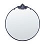 Wall Round Mirror Black Metal ⌀ 67 Cm Wall Mounted Decorative Mirror Glamour Style Hanging Decor