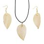 Necklace & Earring Set - Bravery Leaf - Gold